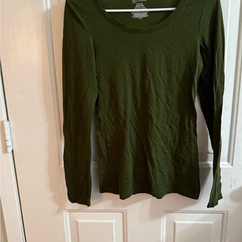 No Boundaries Forest Green Long Sleeve Women's Tee